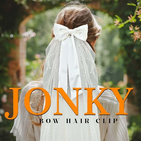 Wedding Bow Veil for Women Bridal Bachelorette Party Hair Clip White - Picture 5 of 7